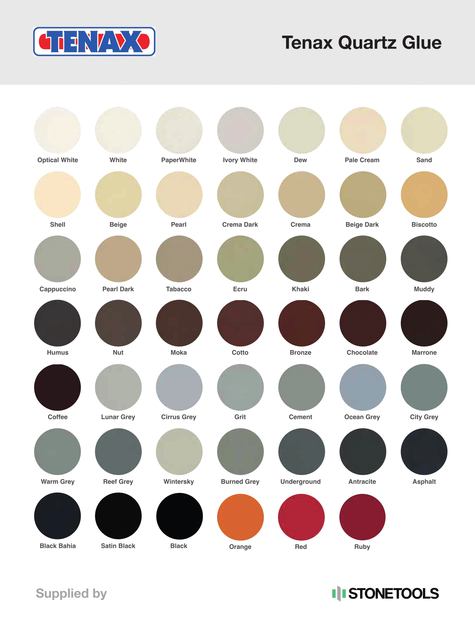 Quartz Stone Colour Chart